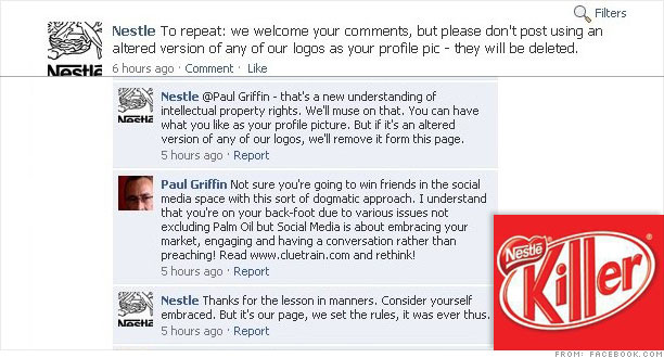 Nestle Greenpeace Facebook social management